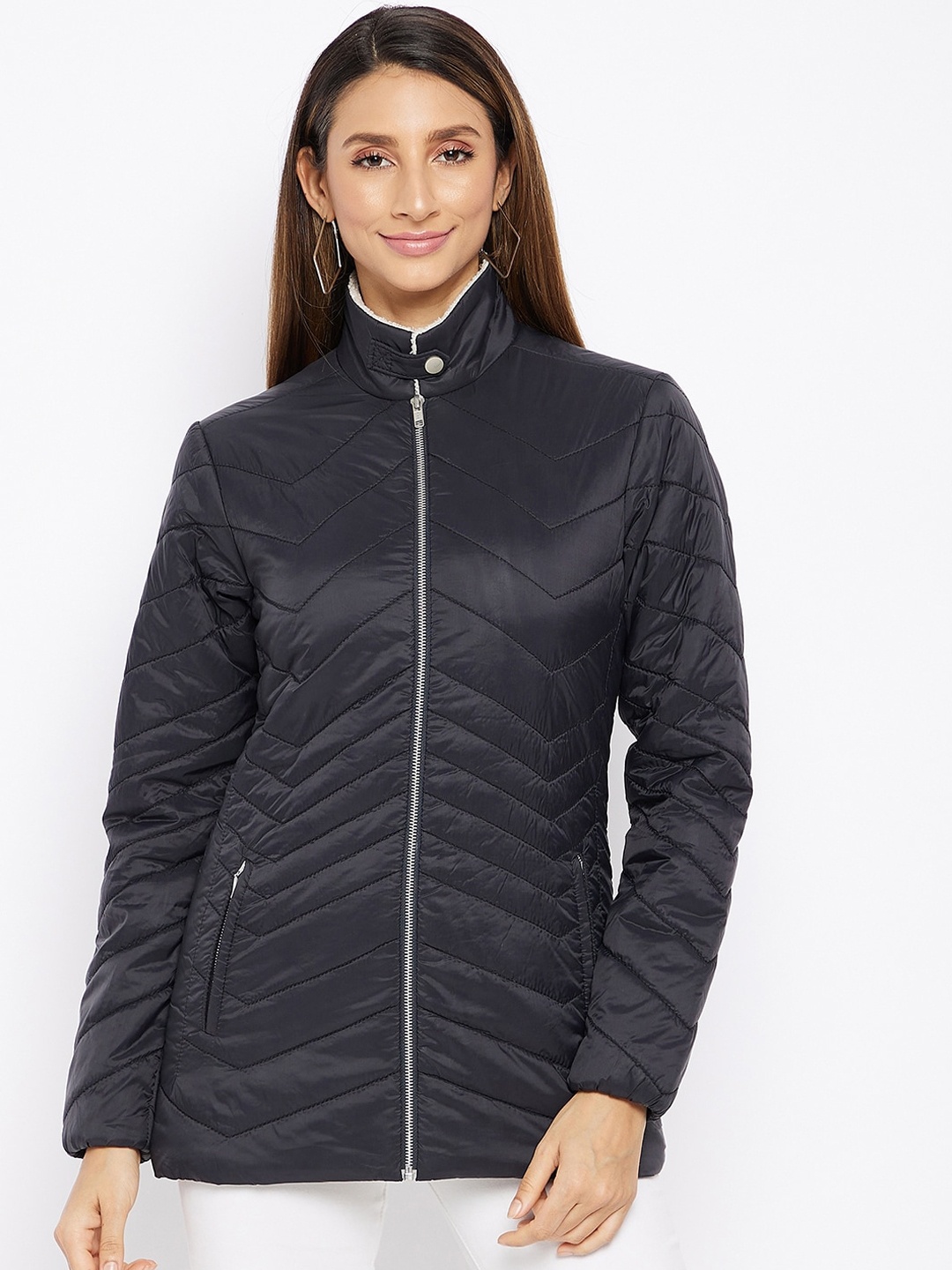 

Spirit Women Black Windcheater and Water Resistant Padded Jacket