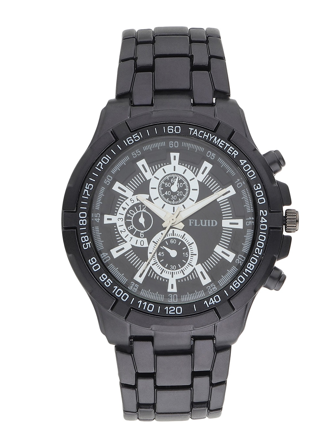 

FLUID Men Black Dial & Bracelet Style Straps Analogue Watch - FL-002-BK-BK