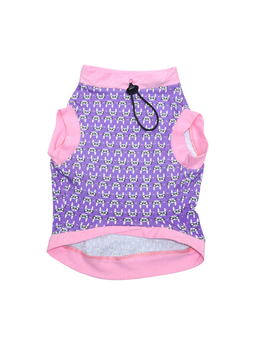 

Dchica Paws Purple & Pink Bunny Printed Cotton Dog Tshirt