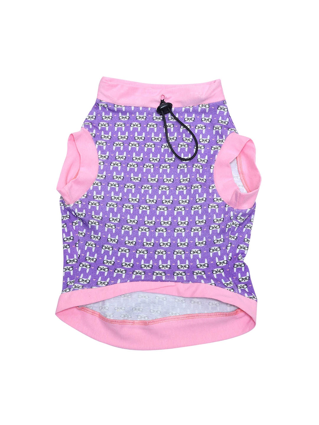 

Dchica Paws Purple Graphic Printed Cotton Dog T-shirt