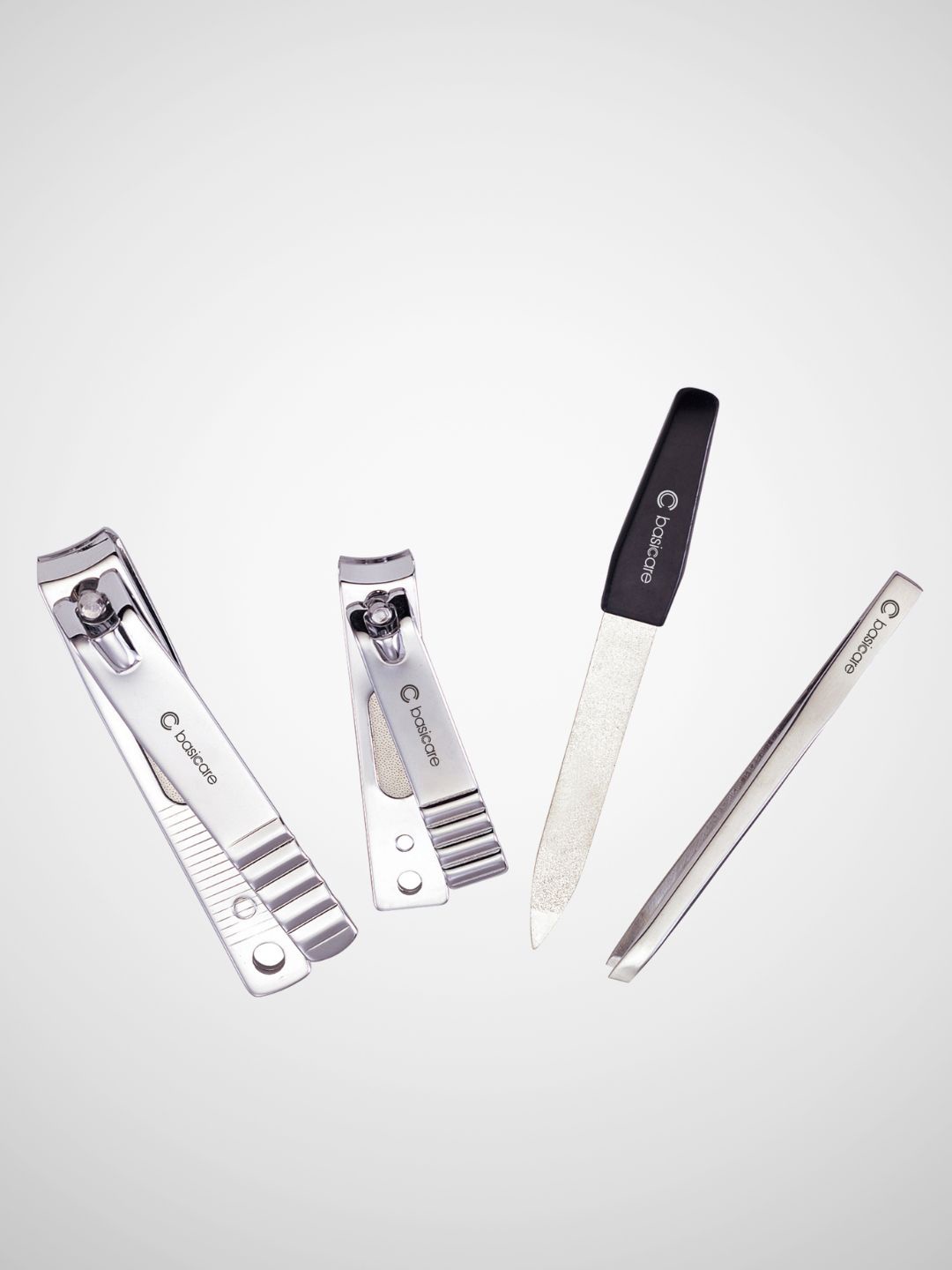 

basicare Set Of 4 Black & Silver Nail Clipper Toe Nail Clipper Nail File & Tweezer