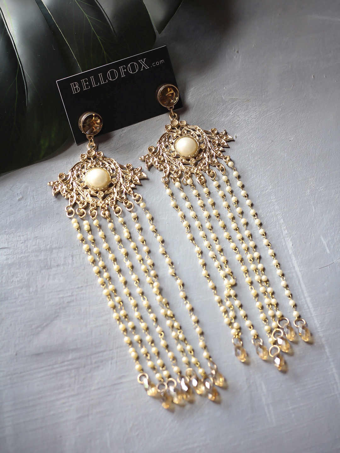 

Bellofox Gold-Toned Contemporary Drop Earrings