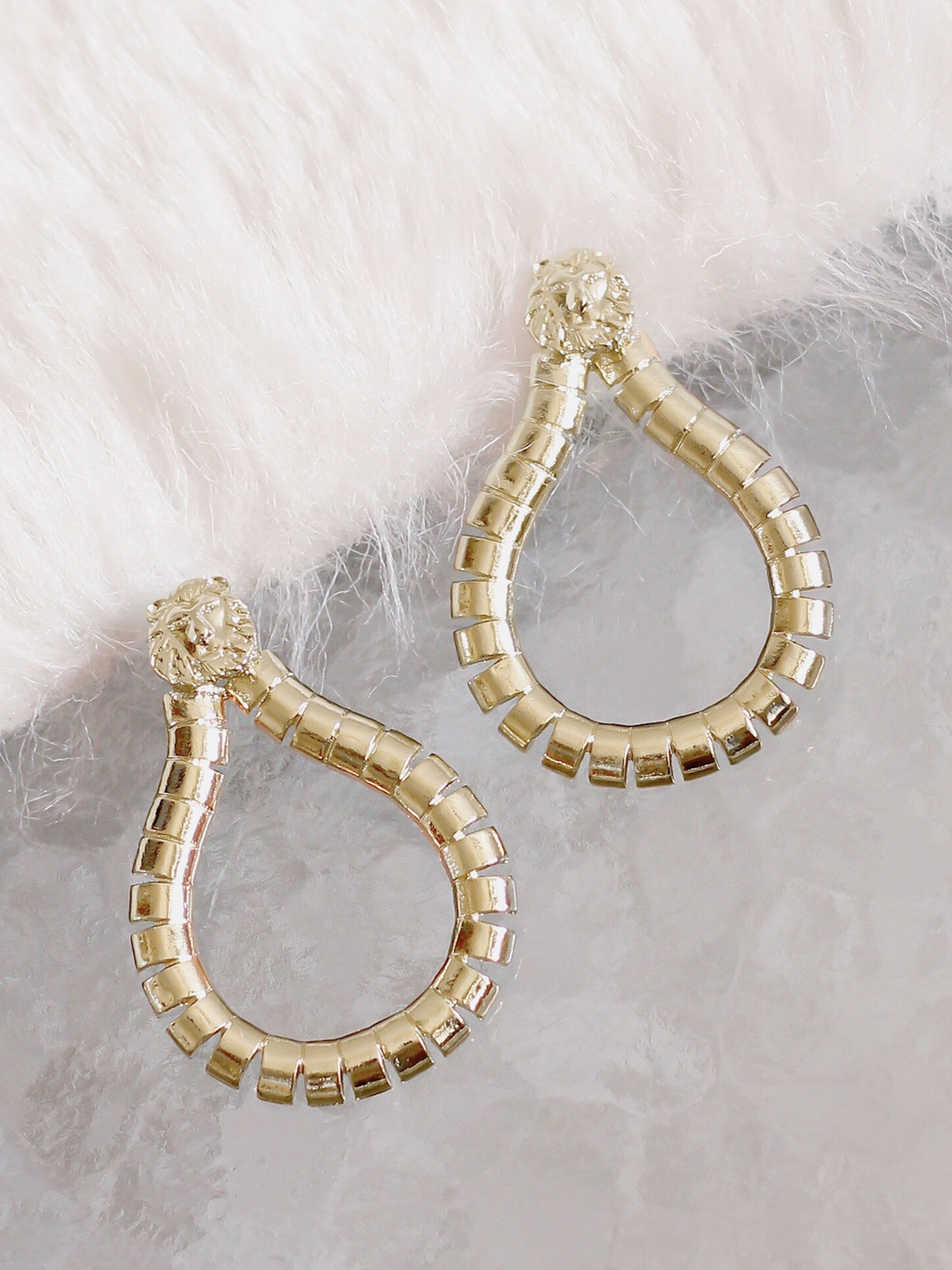 

Bellofox Gold-Toned Contemporary Drop Earrings