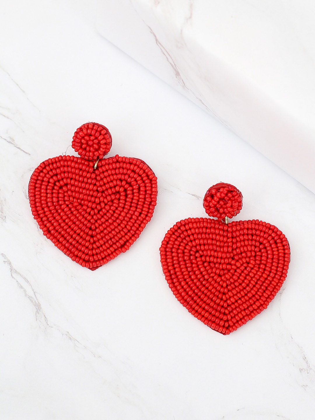 

Bellofox Red Heart Shaped Drop Earrings