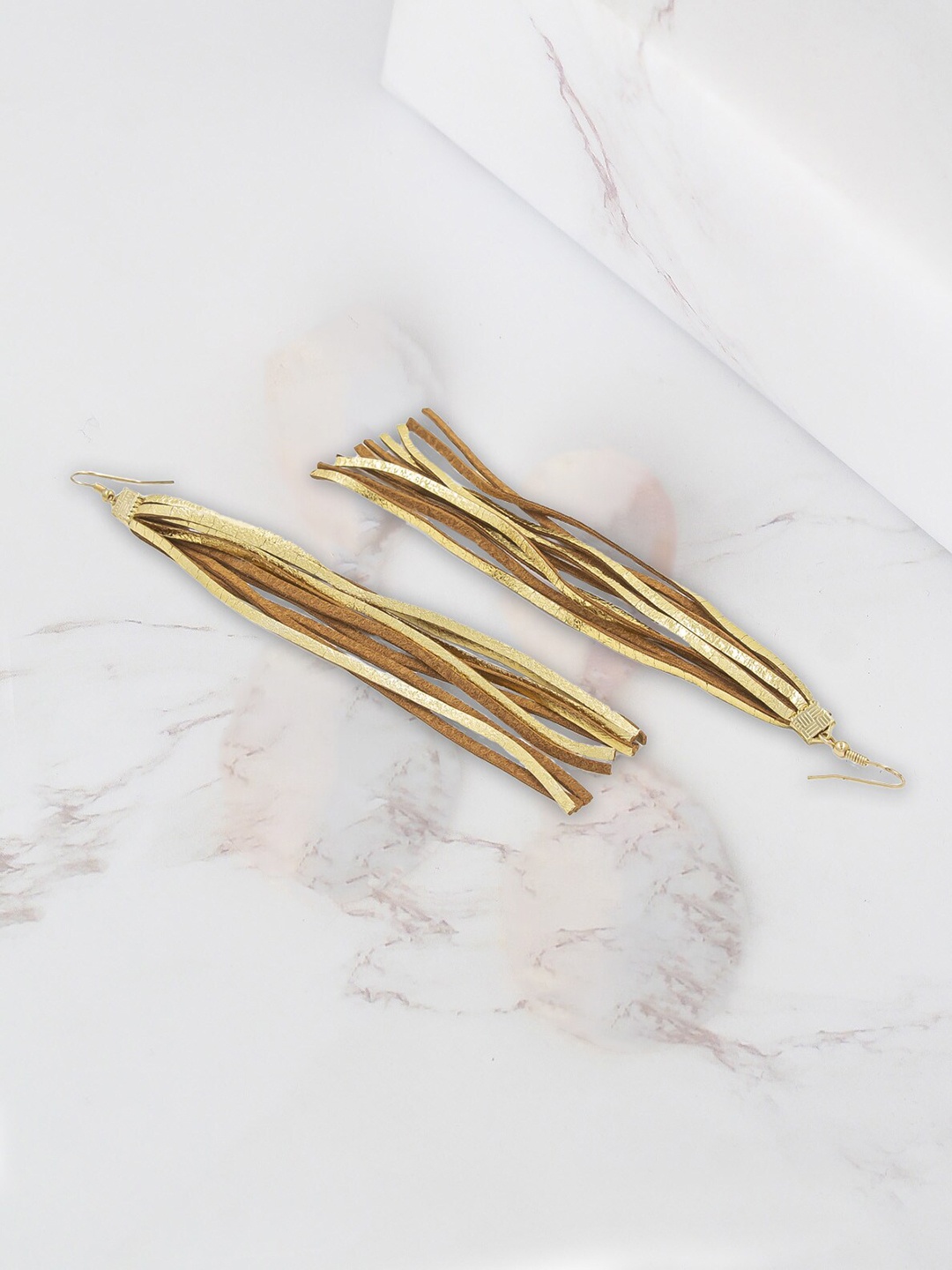 

Bellofox Gold-Toned Contemporary Drop Earrings