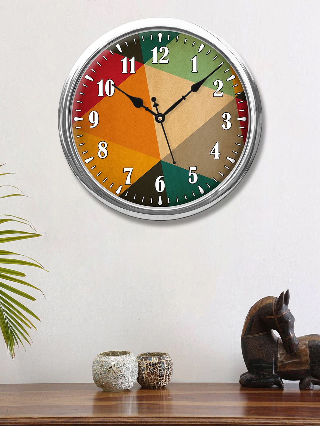 

999Store Multicoloured Printed Traditional Wall Clock, Multi