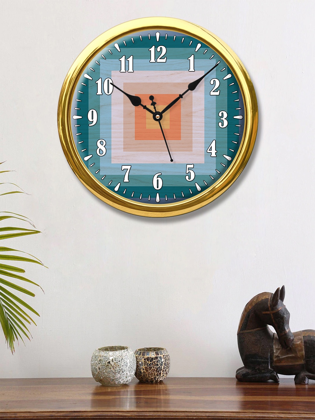 

999Store Blue & Orange Printed Contemporary Wall Clock 30 cm