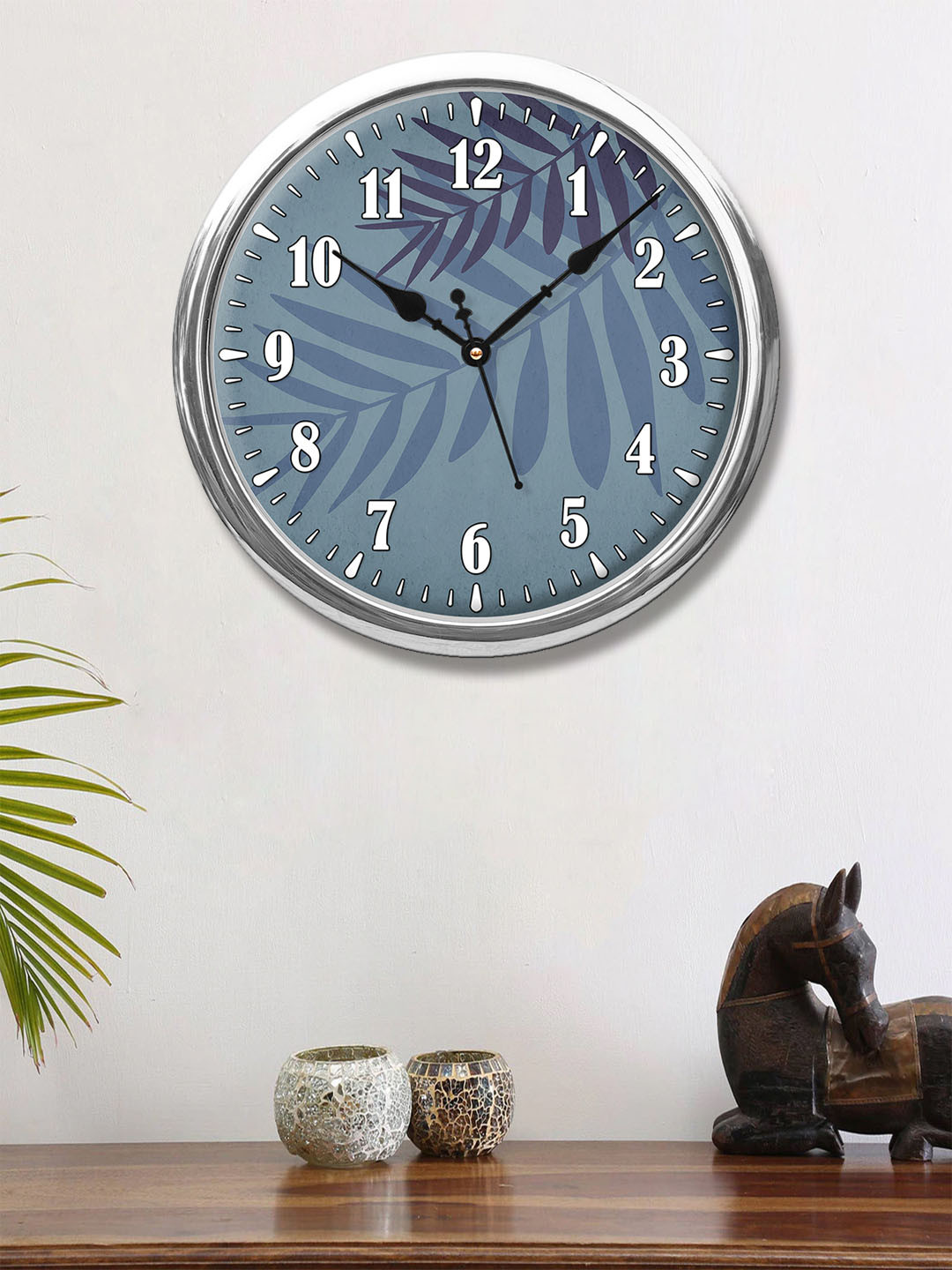 

999Store Blue & Purple Printed Contemporary Wall Clock