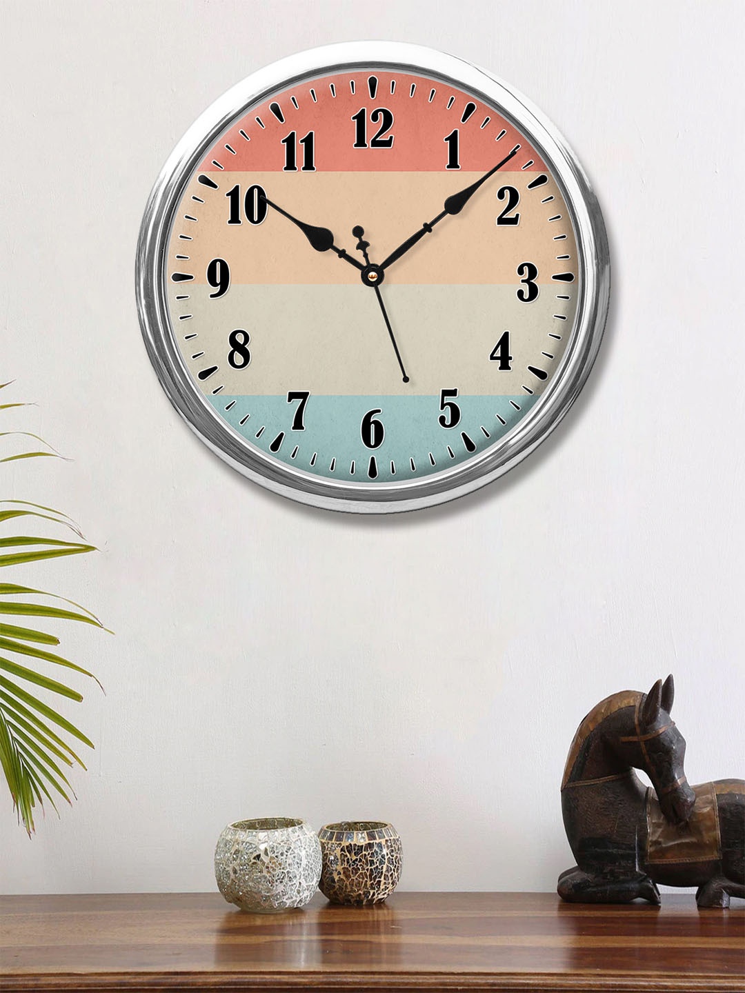

999Store Pink & Blue Colourblocked Contemporary Wall Clock 30 cm