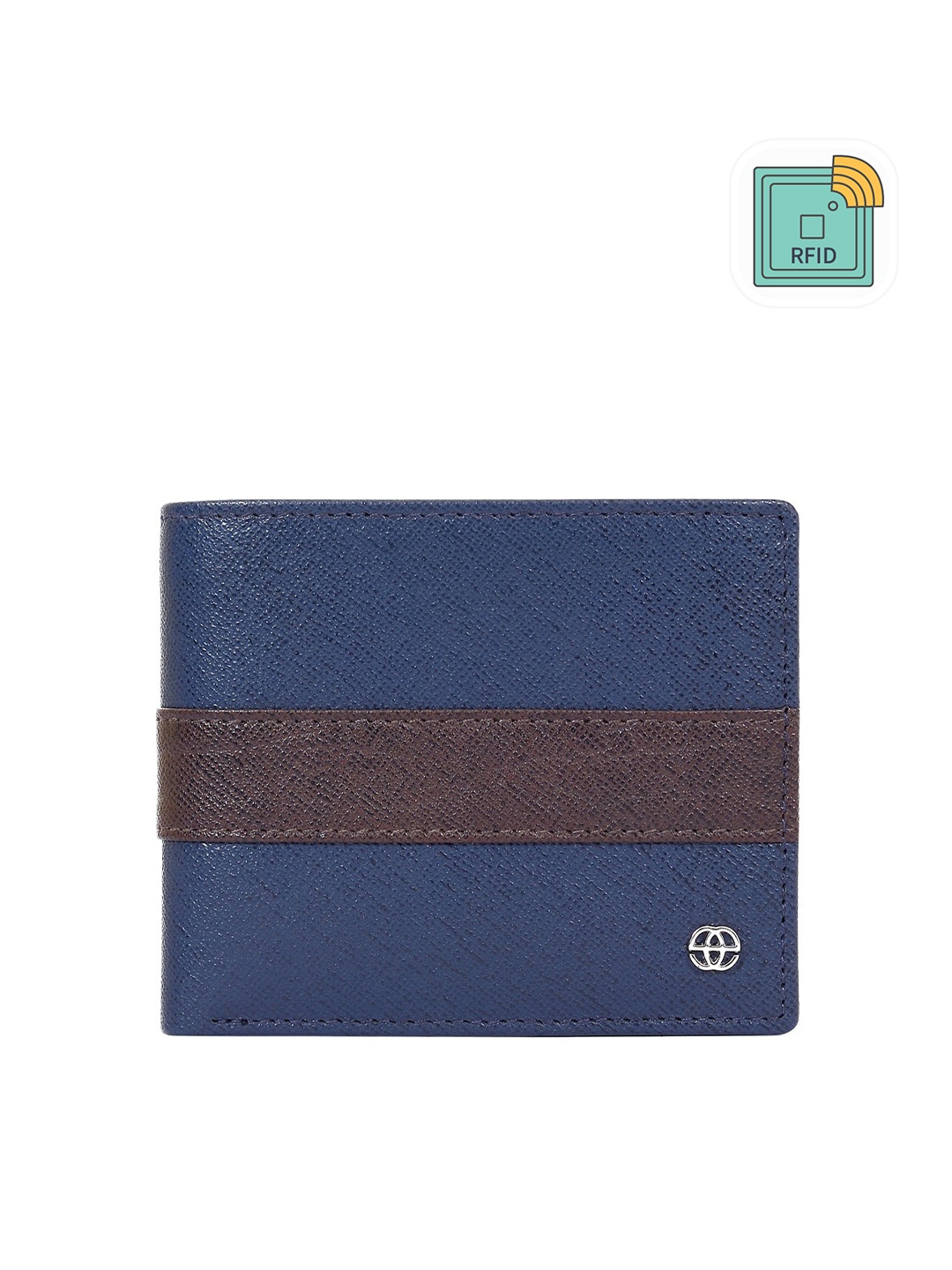 

Eske Men Navy Blue Textured Wallet