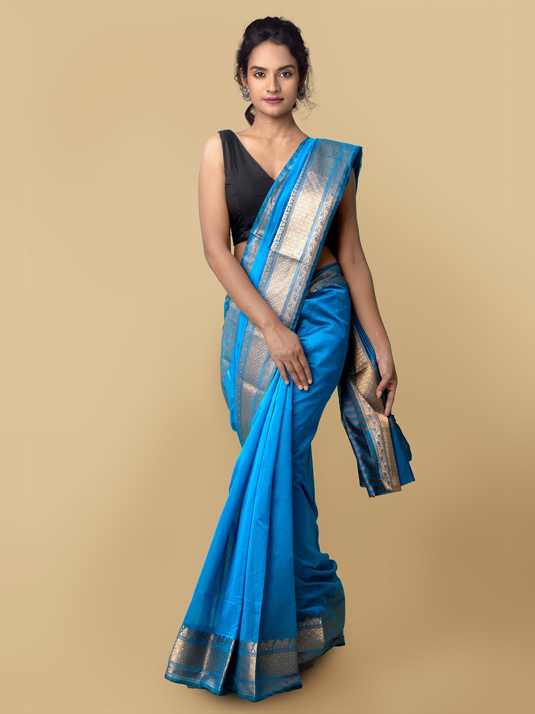 

Unnati Silks Women Blue Bangalore Sico Saree
