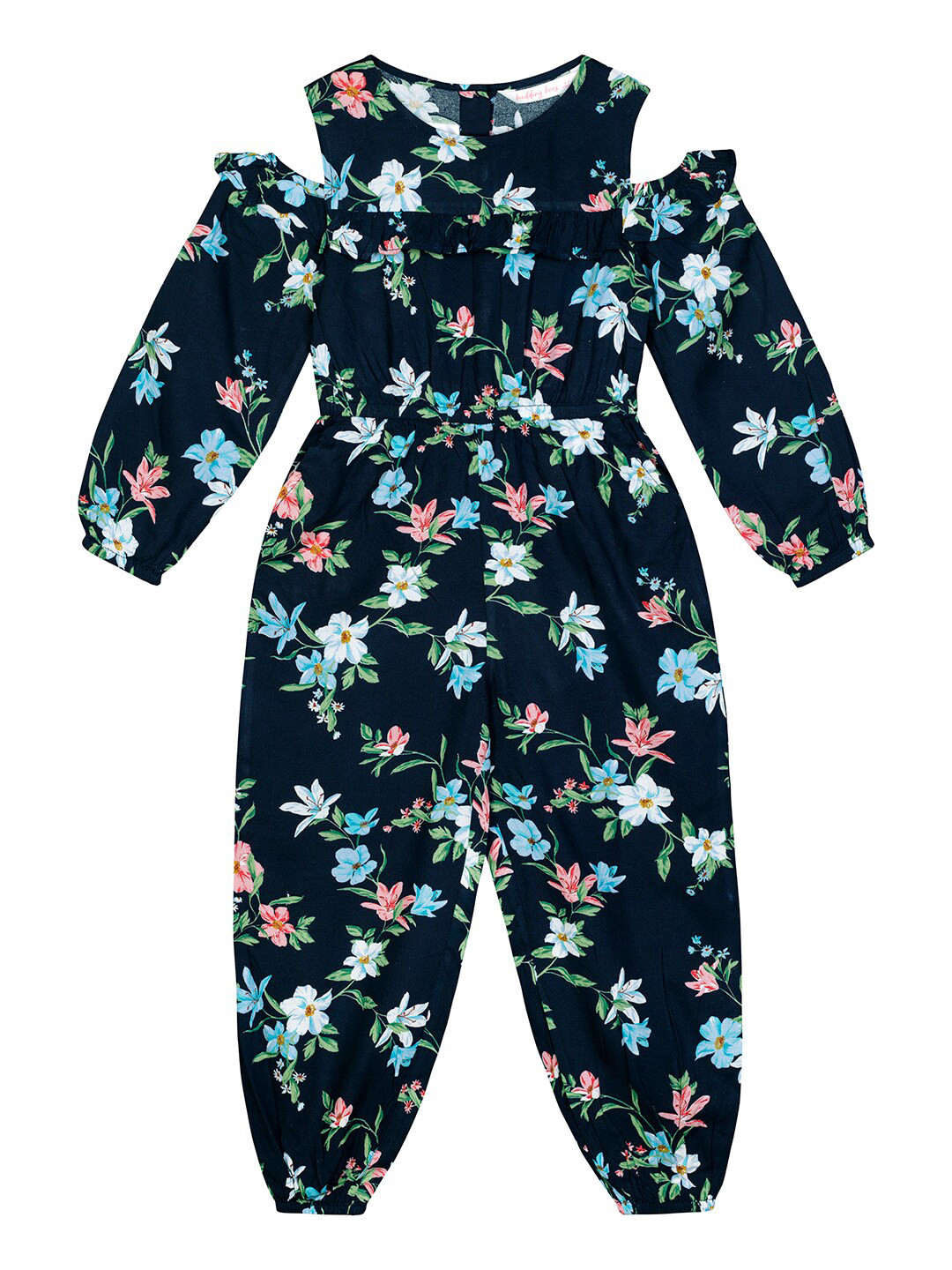 

Budding Bees Girls Navy Blue & Green Printed Basic Jumpsuit