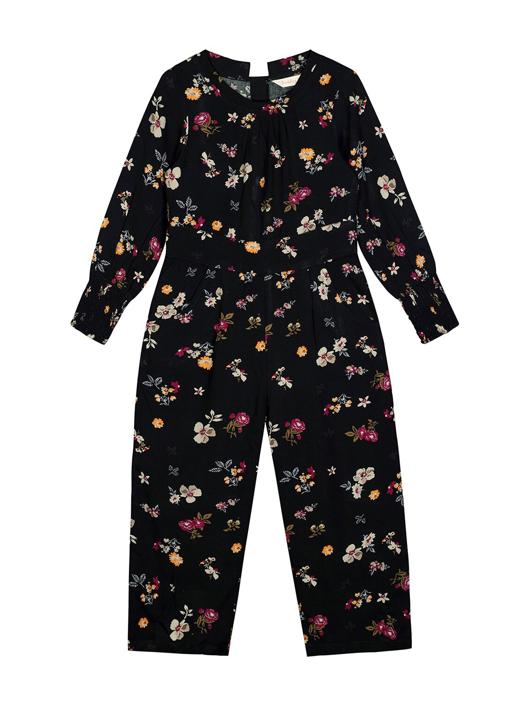 

Budding Bees Girls Black & White Printed Basic Jumpsuit