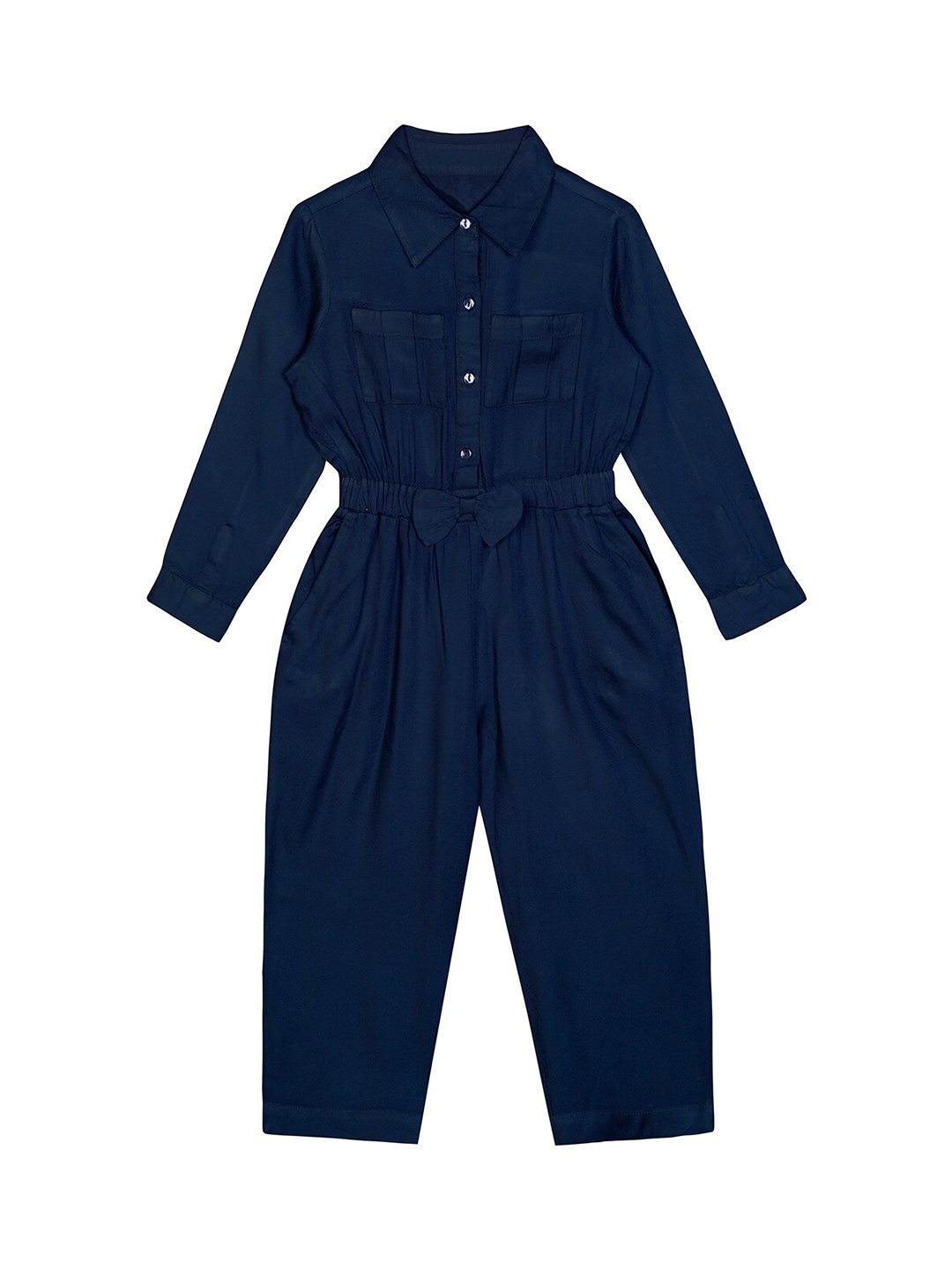 

Budding Bees Girls Navy Blue Basic Jumpsuit