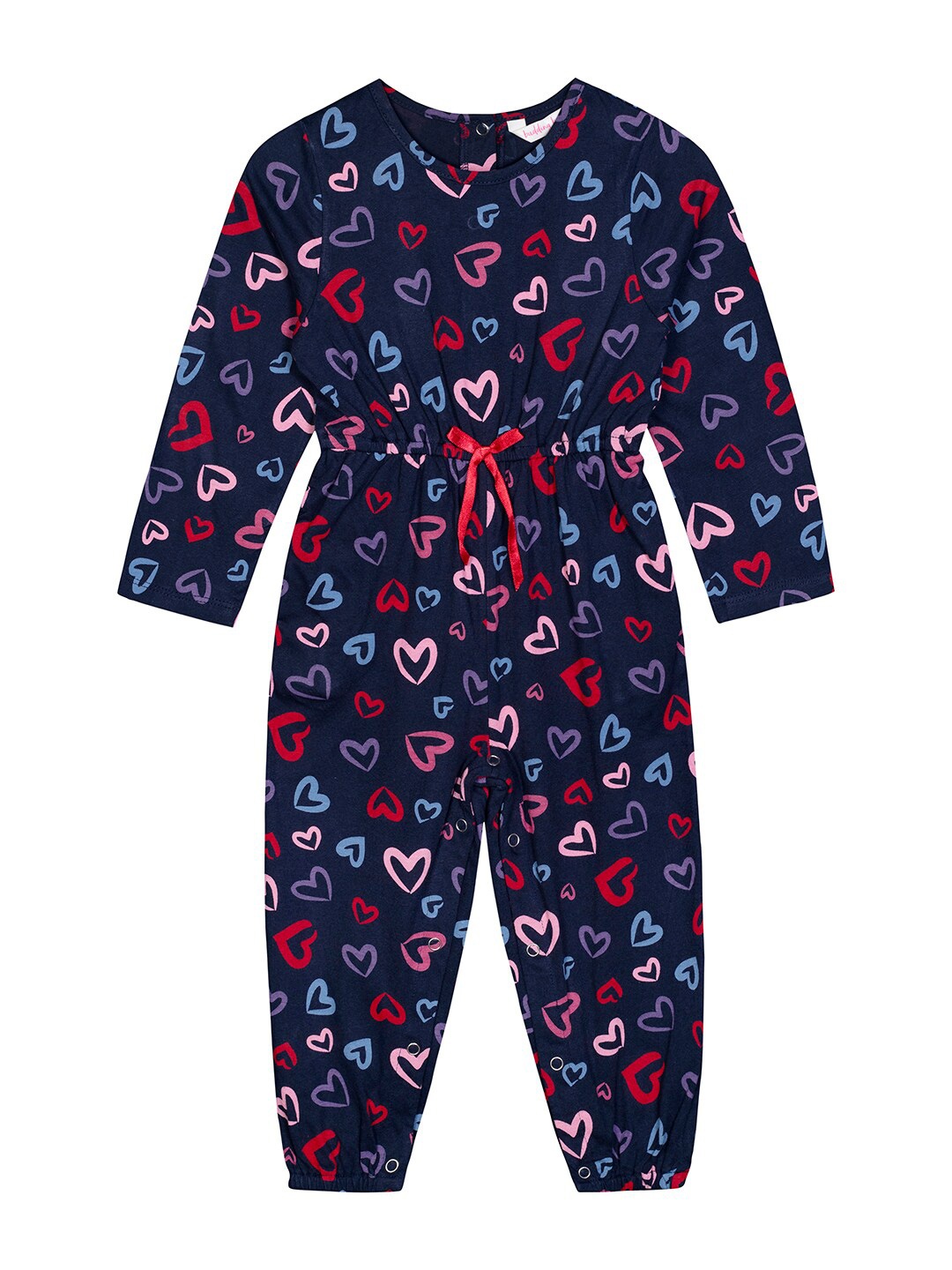 

Budding Bees Girls Navy Blue & Red Printed Basic Jumpsuit
