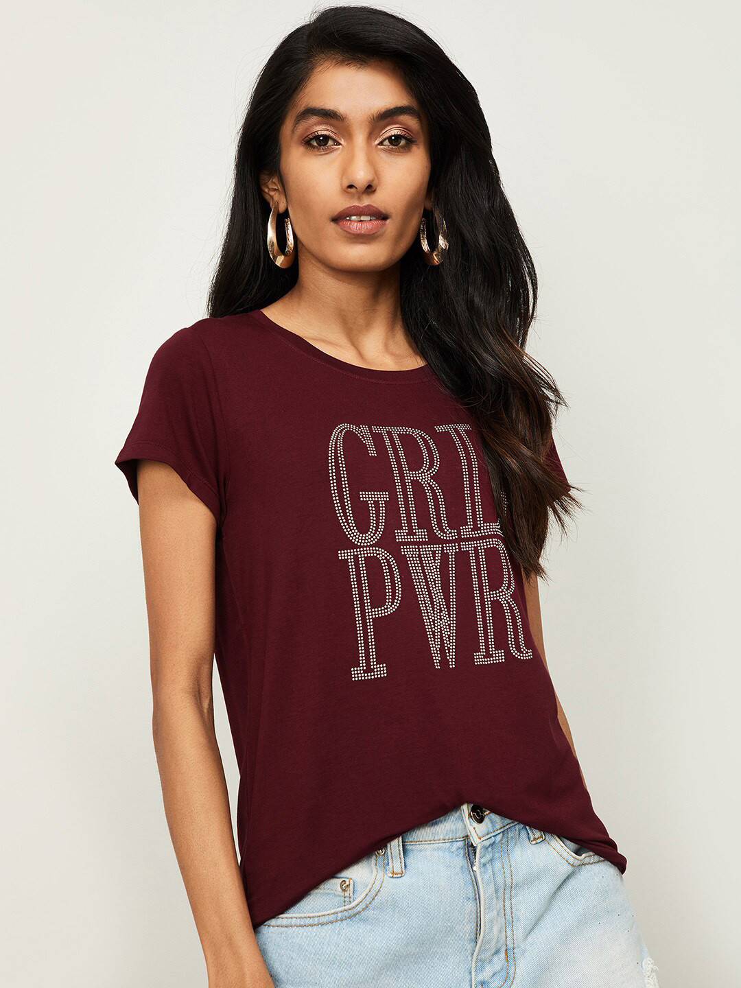 

Fame Forever by Lifestyle Red & White Typography Printed Regular Top