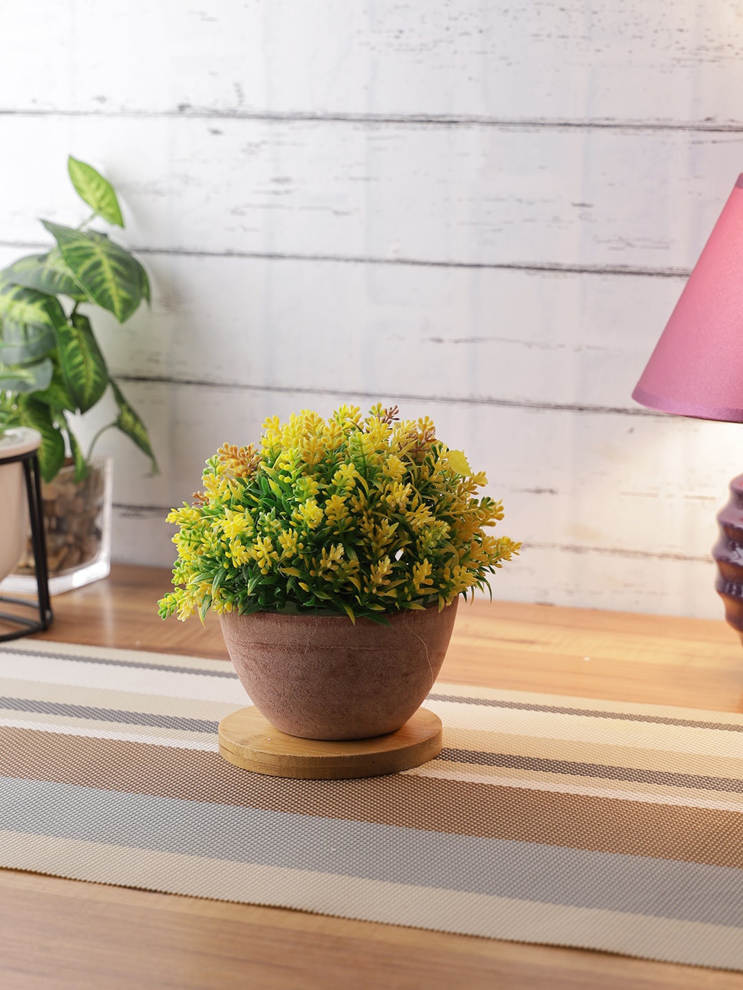 

TAYHAA Yellow & Green Artificial Plant With Pot
