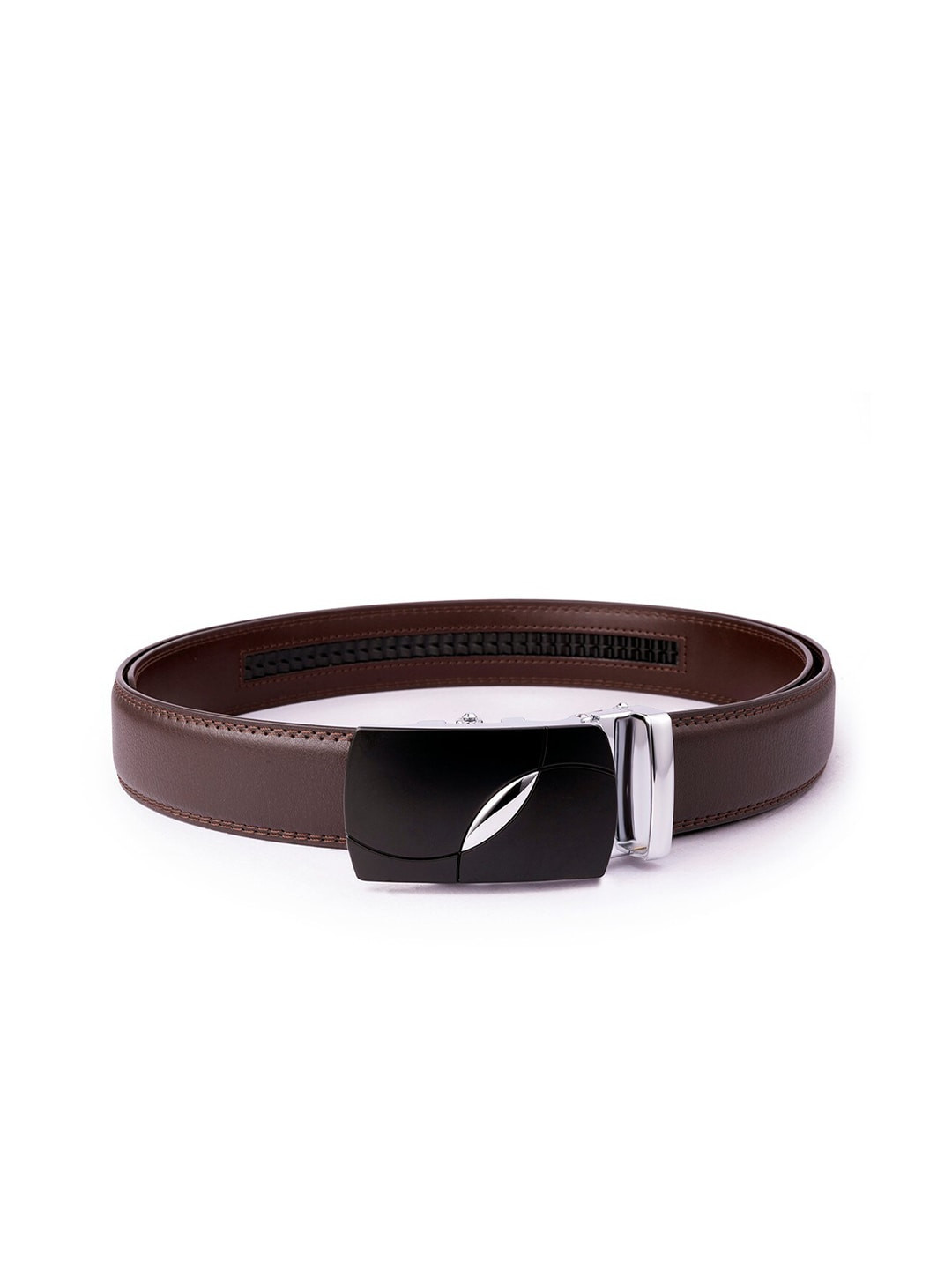 

BANGE Men Brown Textured Leather Formal Belt