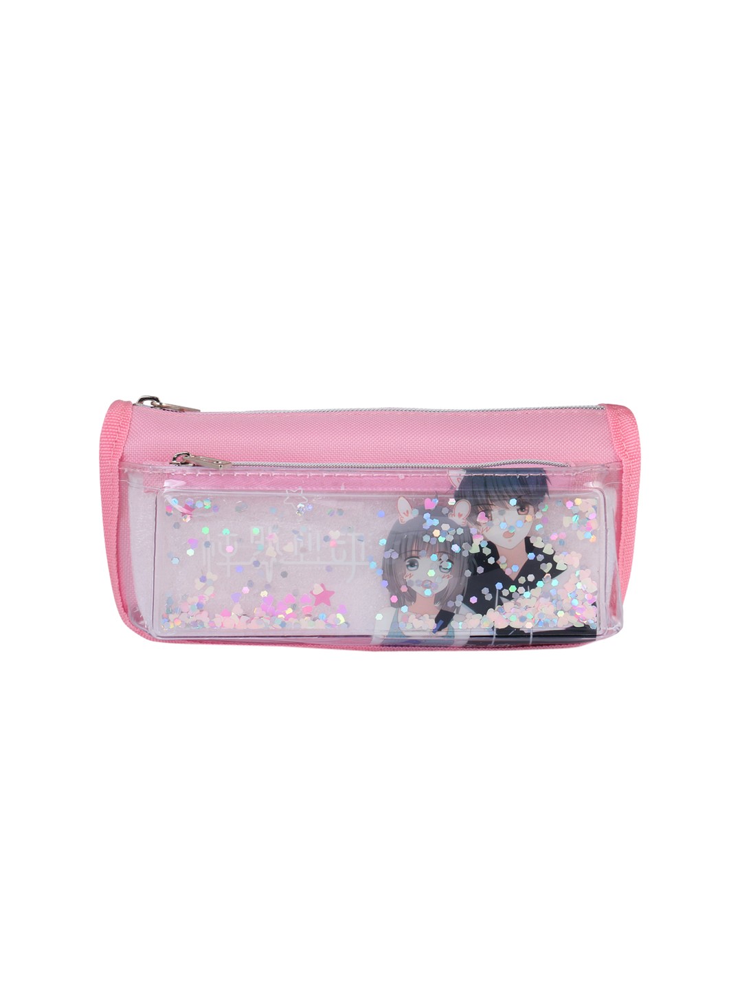 

Instabuyz Kids Pink & White Embellished Pencil Pouch
