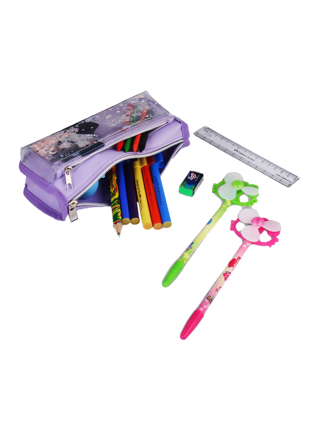 

Instabuyz Kids Purple & White Embellished Pencil Pouch