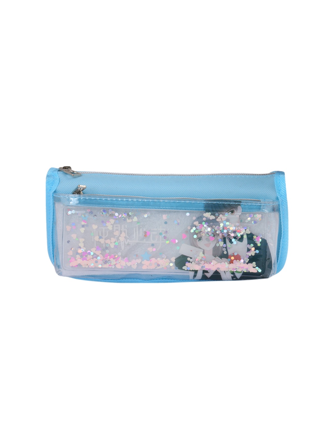 

Instabuyz Kids Blue & White Embellished Zipper Pencil Pouch
