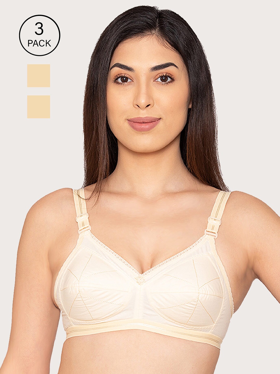 

Kalyani Pack Of 3 Beige Everyday Bra