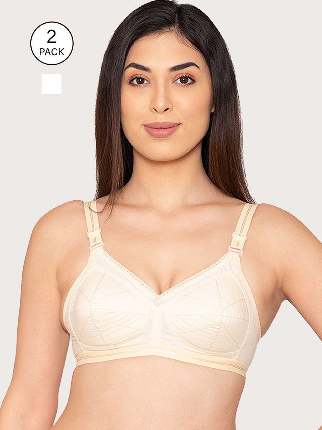 

Kalyani Beige & White Everyday Bra