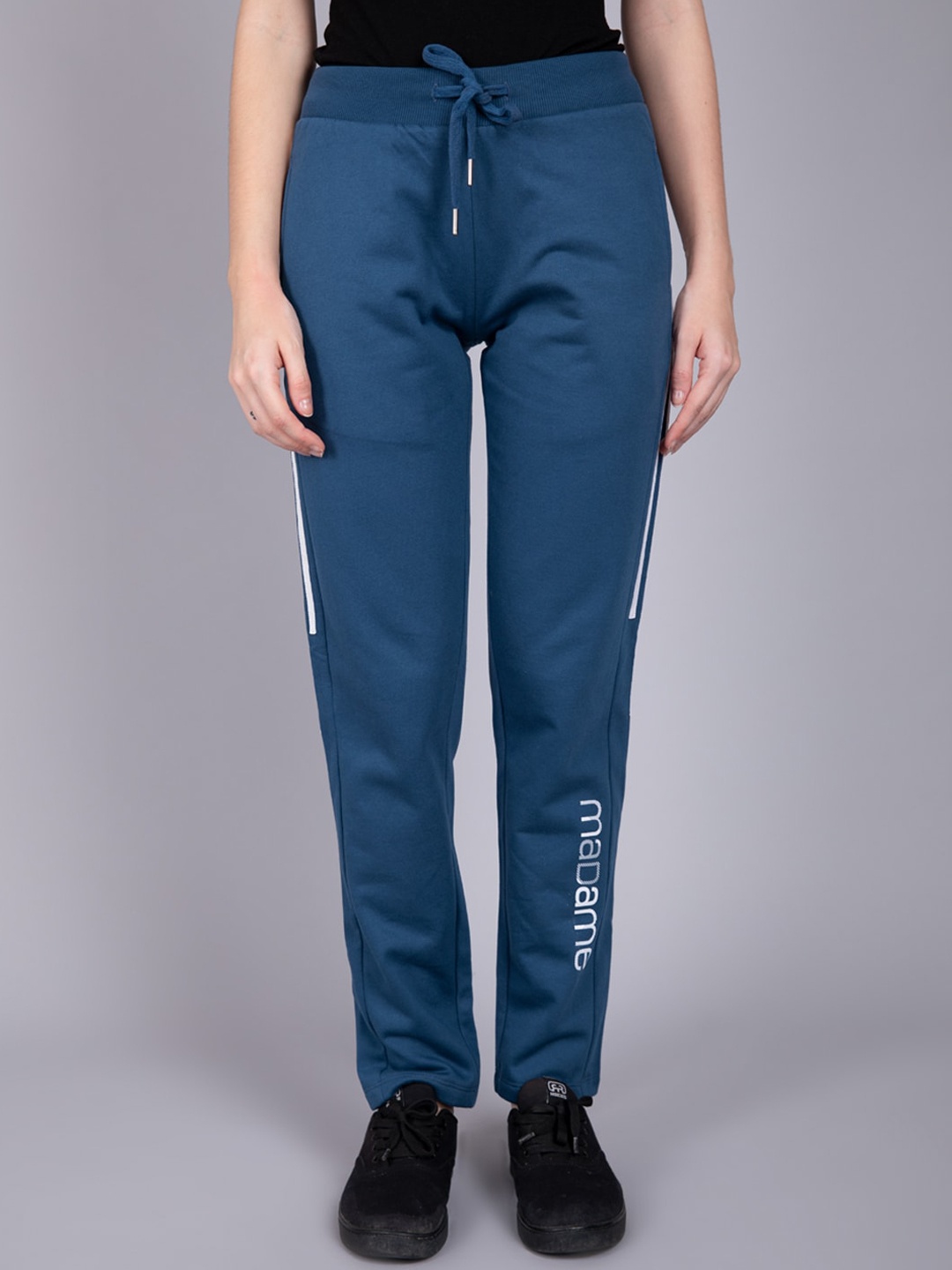 

Madame Women Blue Solid Cotton Track Pants