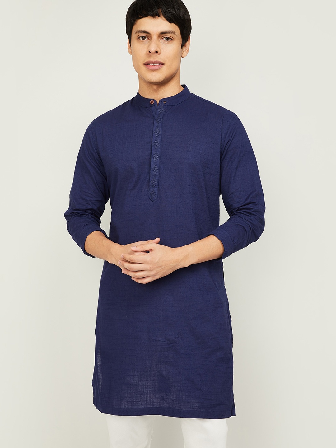 

Melange by Lifestyle Men Navy Blue Kurta