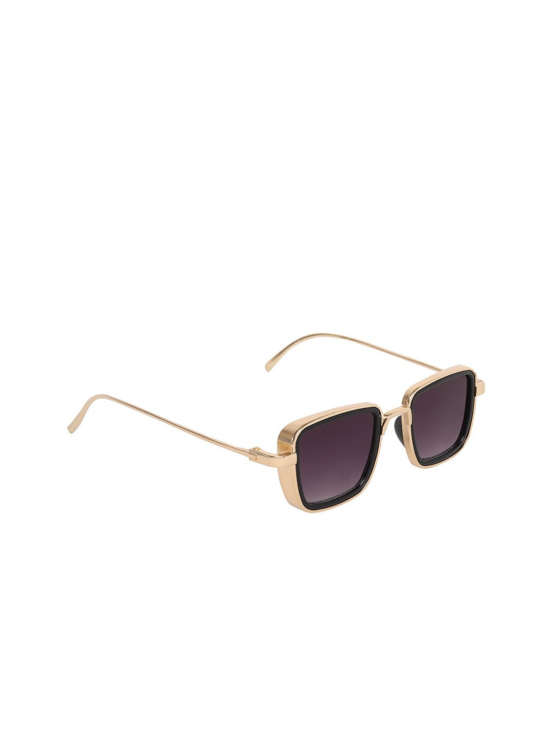 

SCAGLIA Unisex Purple Lens & Gold-Toned Square Sunglasses with UV Protected Lens KABIR_SCG