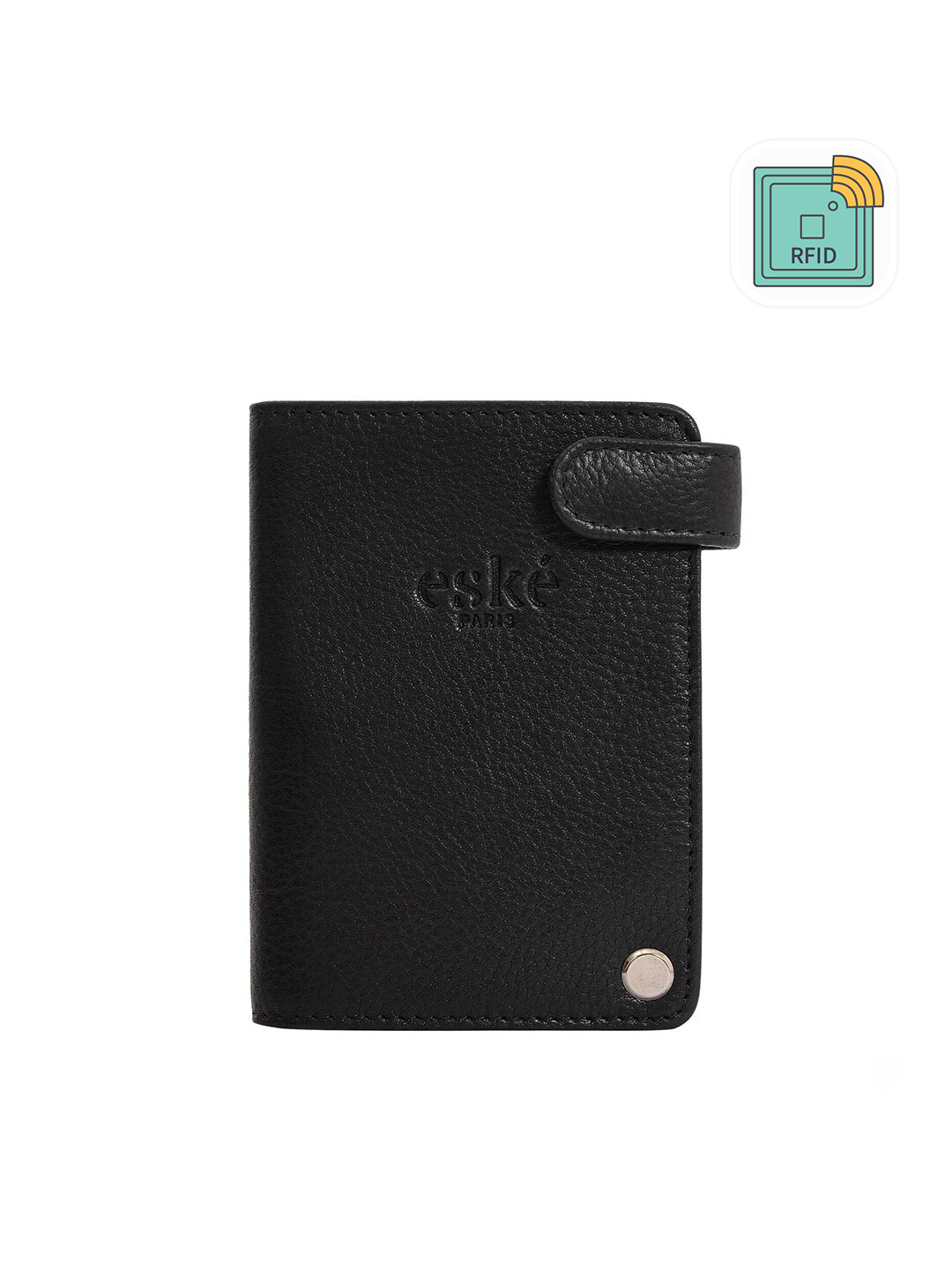 

Eske Unisex Black Leather RFID Walter Card Holder