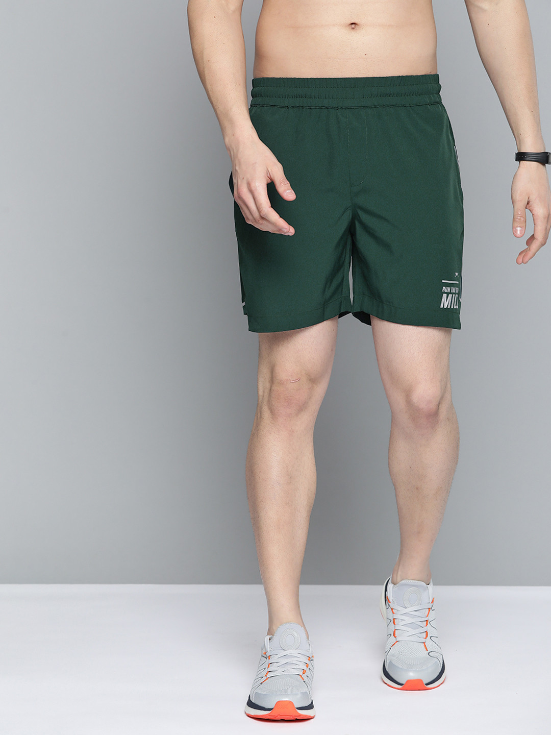 

Slazenger Men Green Printed Detail Rapid-Dry Sports Shorts