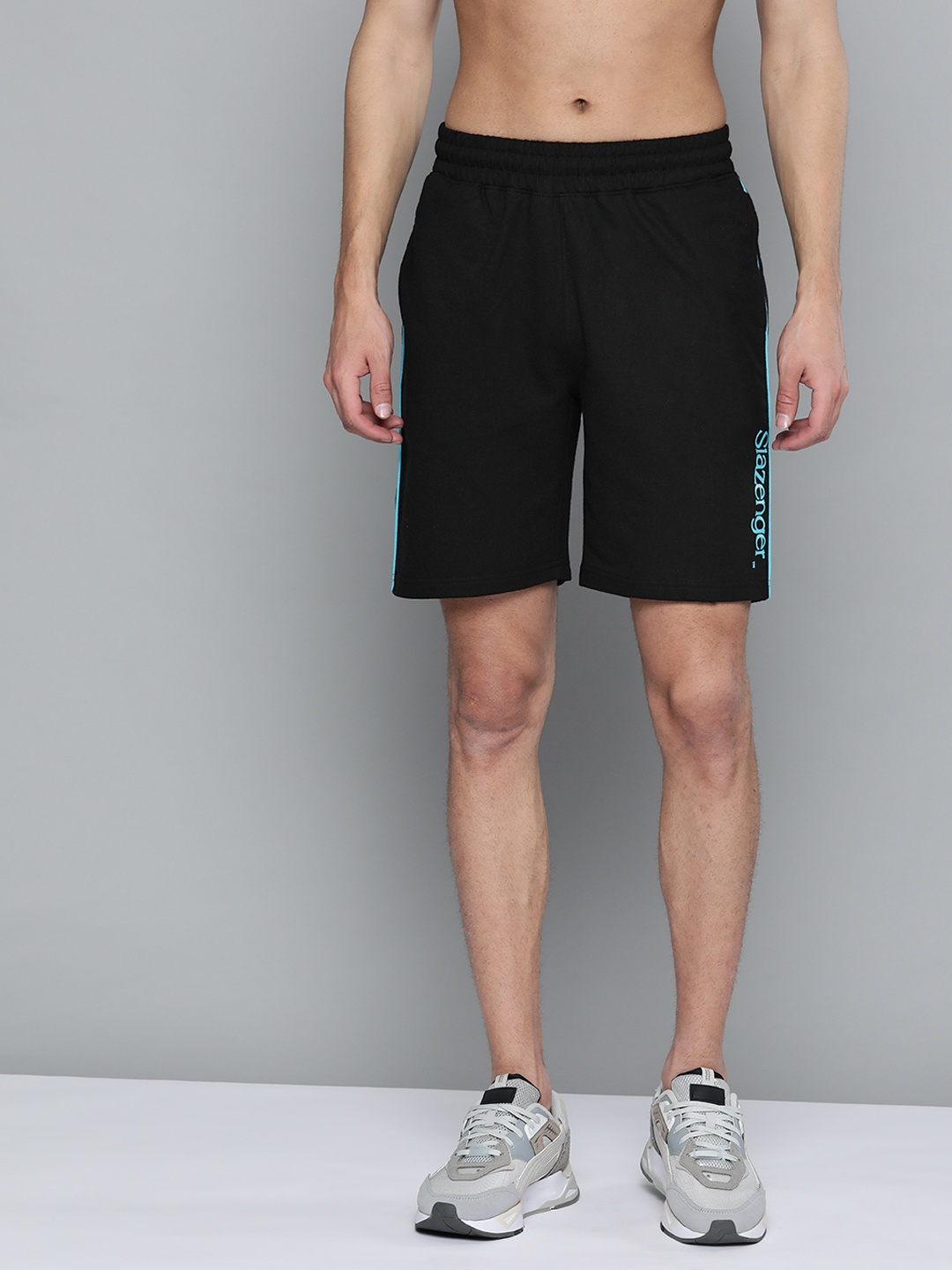 

Slazenger Men Black Typography Print Detail Sports Shorts