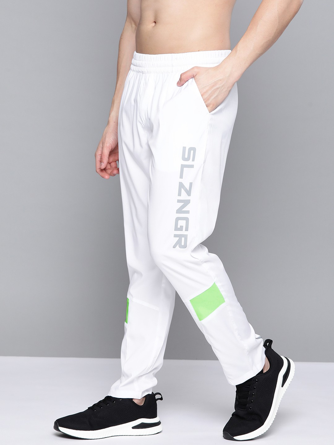

Slazenger Men White Brand Logo Printed Track Pants