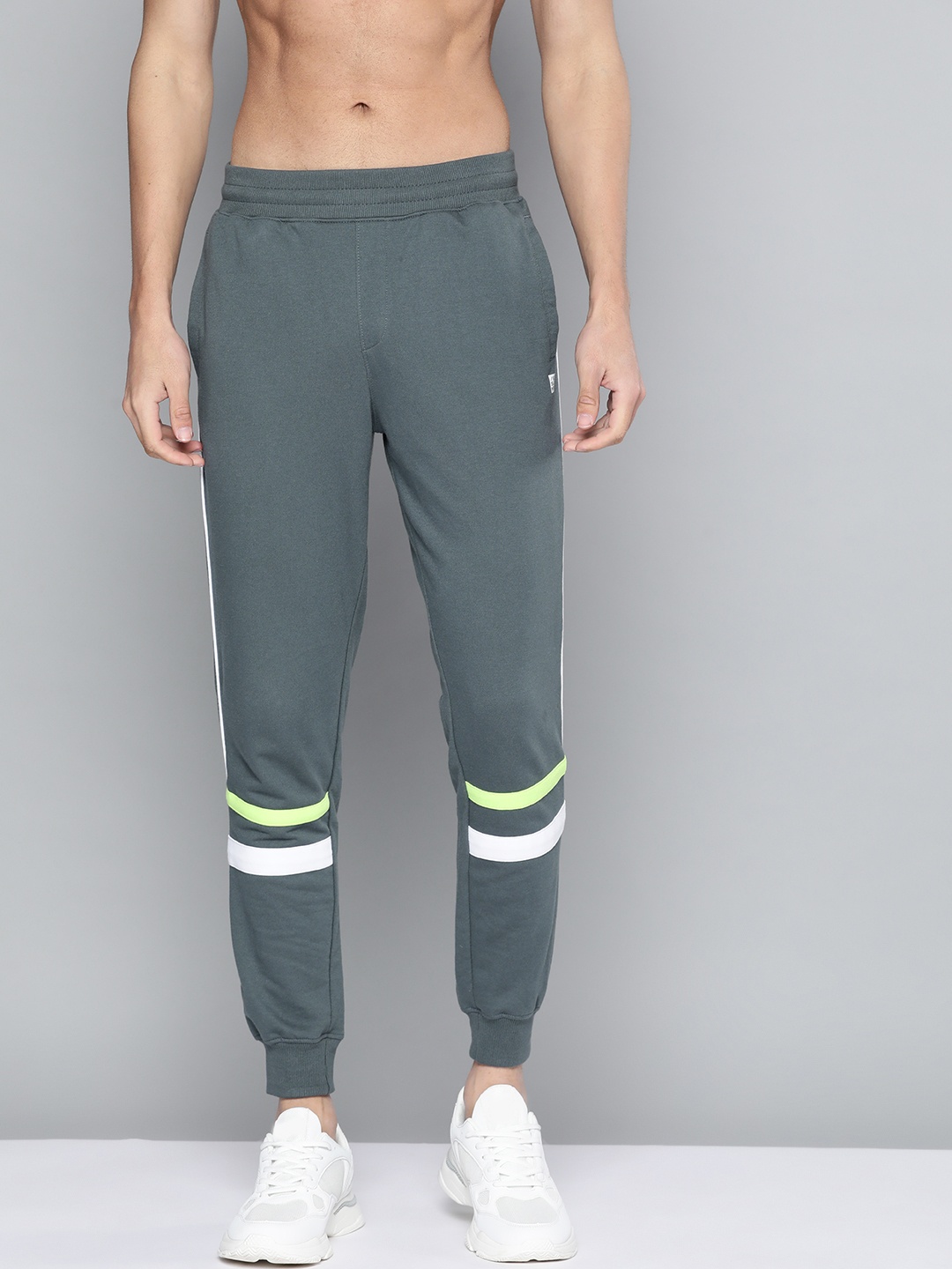 

Slazenger Men Grey Solid Joggers with Stripe Detail