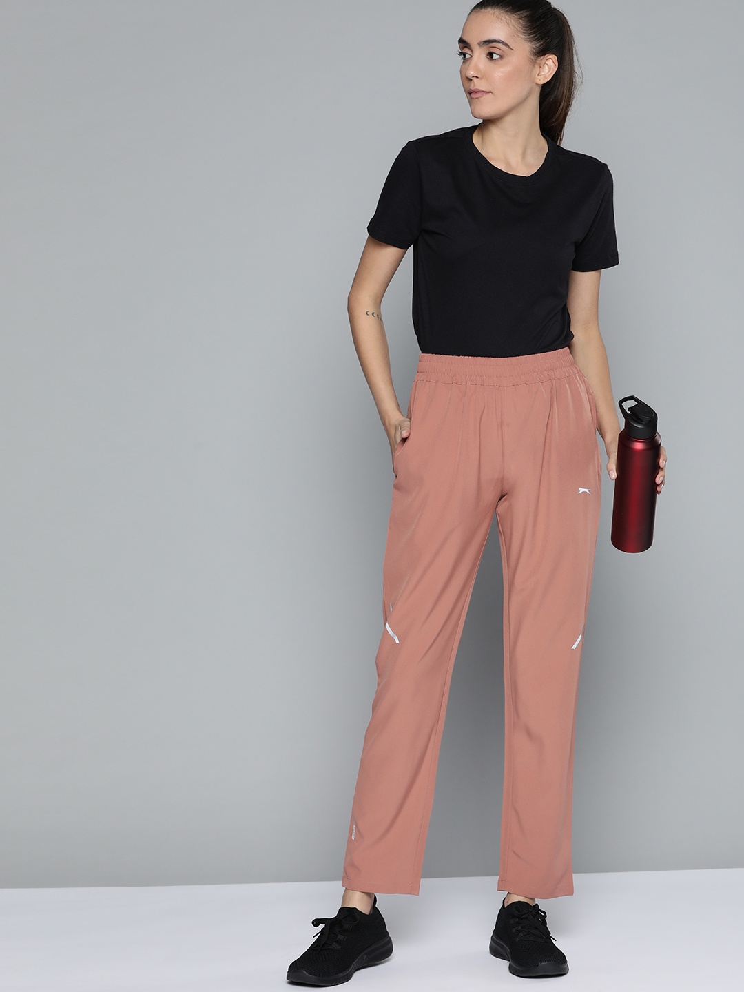 

Slazenger Women Dusty Pink Solid Ultra-Dry Running Track Pants
