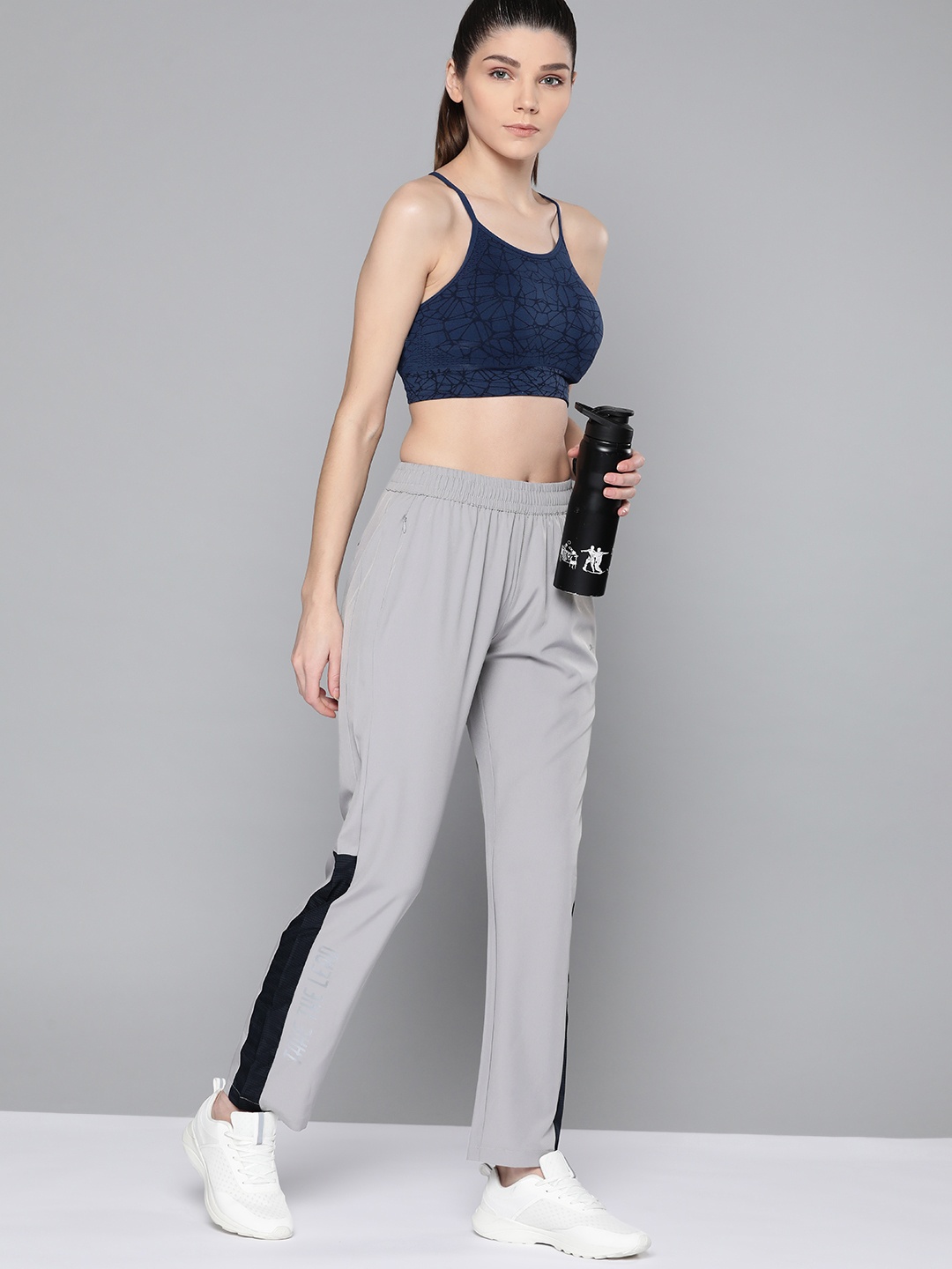 

Slazenger Women Grey Solid Track Pants