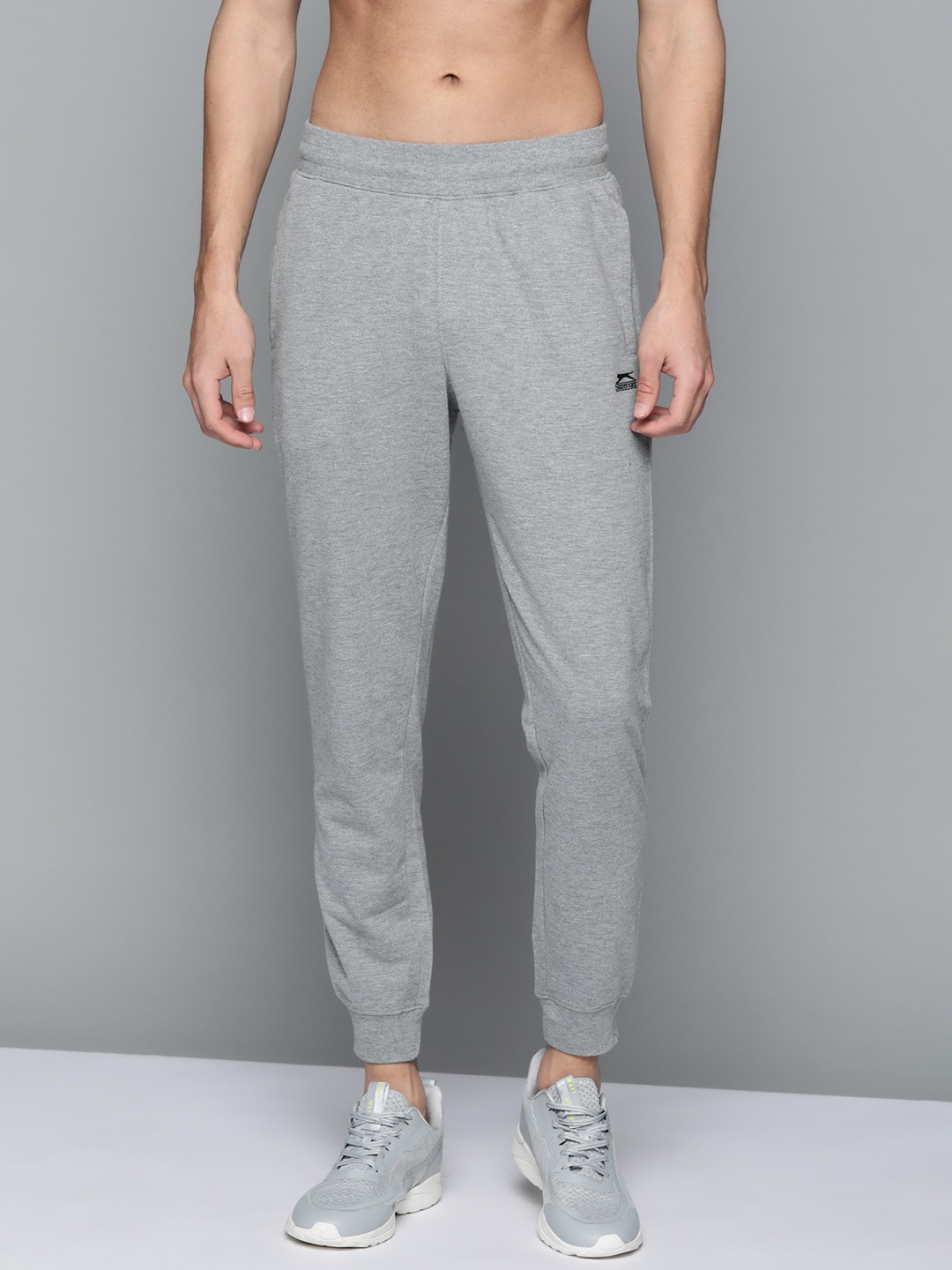 

Slazenger Men Grey Melange Solid Joggers