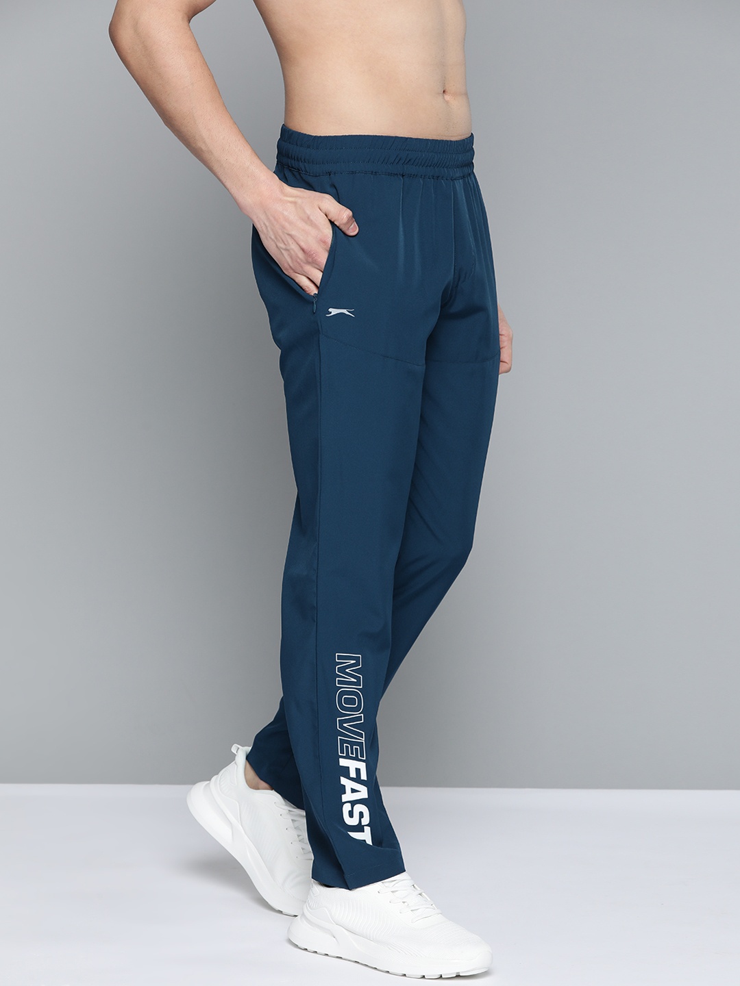 

Slazenger Men Teal Solid Track Pants