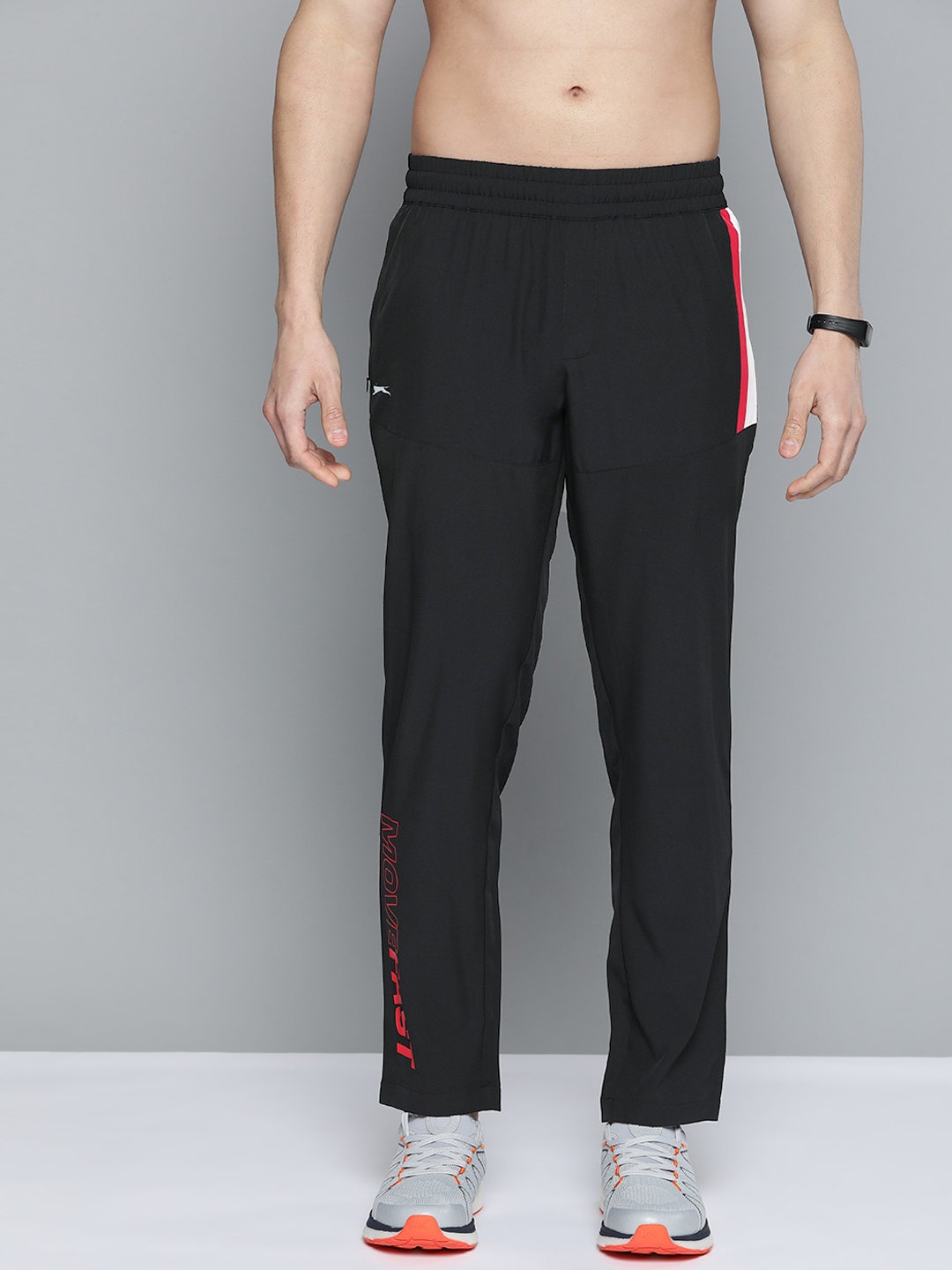 

Slazenger Men Black Solid Track Pants