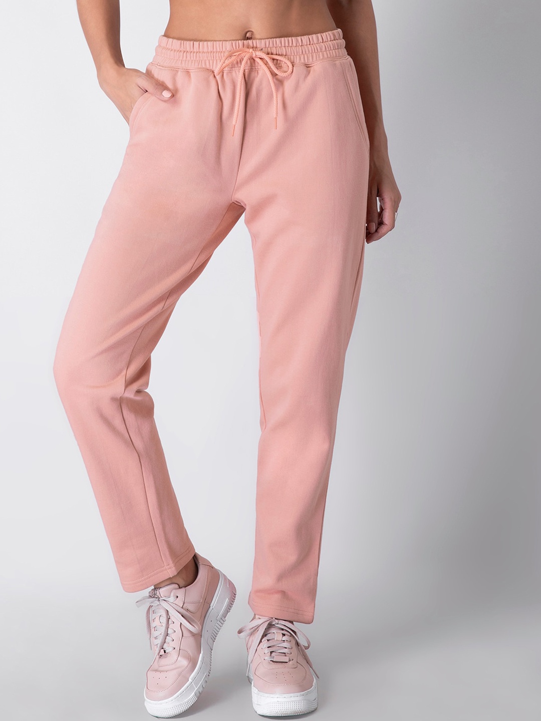 

FabAlley Women Pink Solid Track Pants