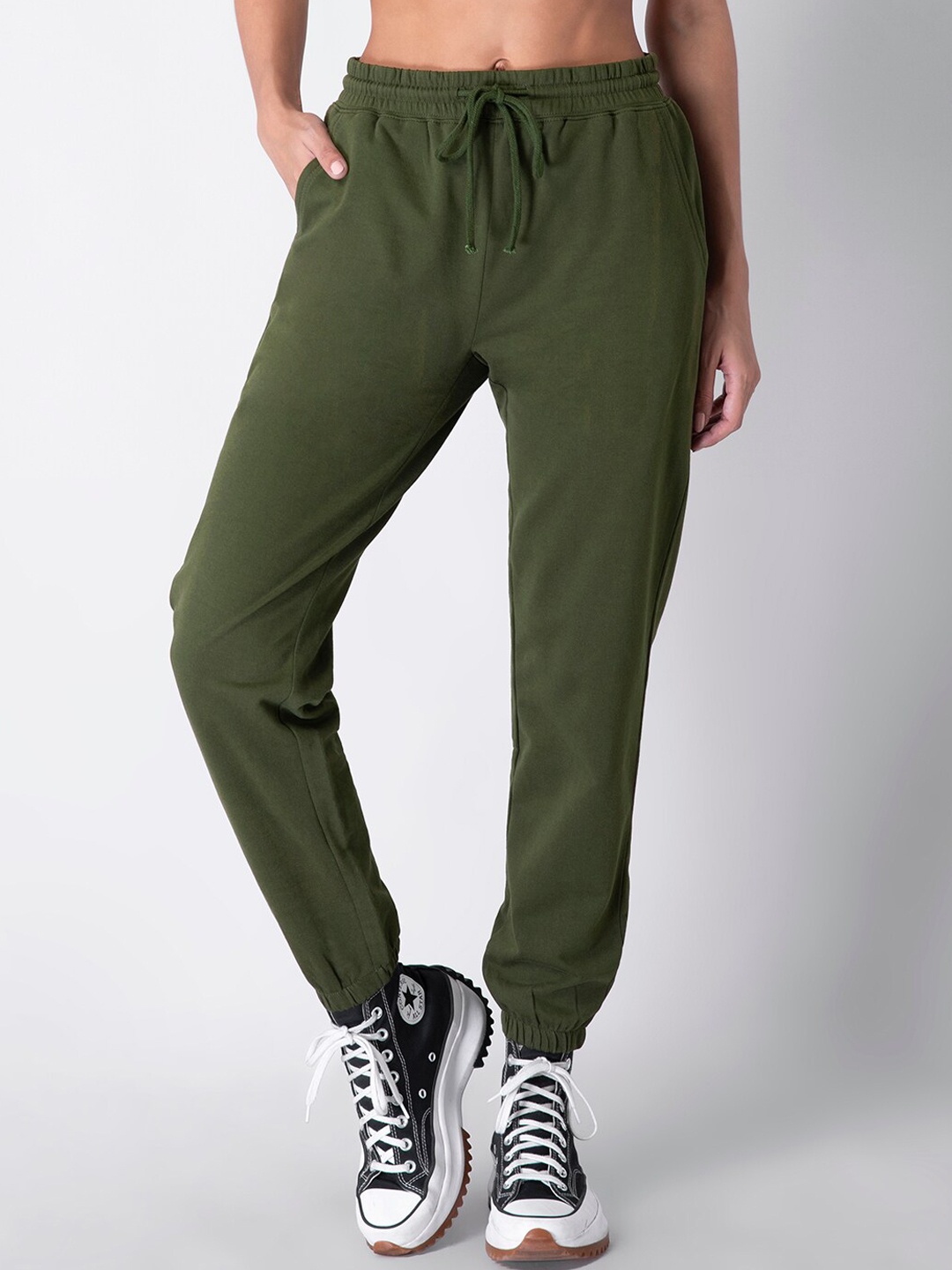 

FabAlley Women Green Solid Joggers