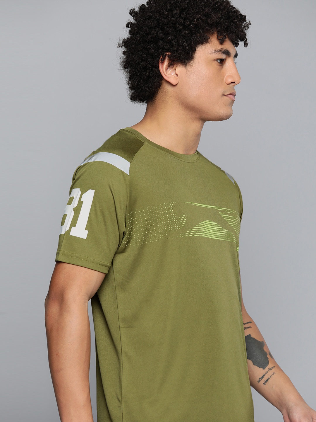 

Slazenger Brand Logo Printed Ultra-Dry Running T-shirt, Olive
