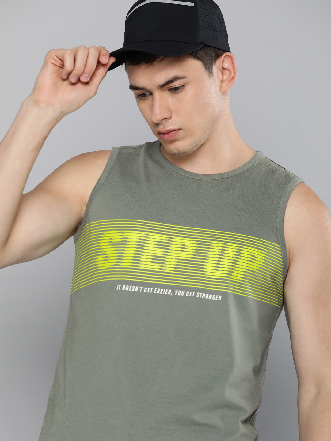 

Slazenger Men Green & Yellow Typography Printed Bio-Wash T-shirt