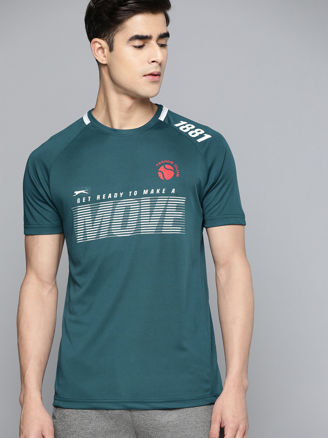 

Slazenger Printed Raglan Sleeves Tennis T-shirt, Teal