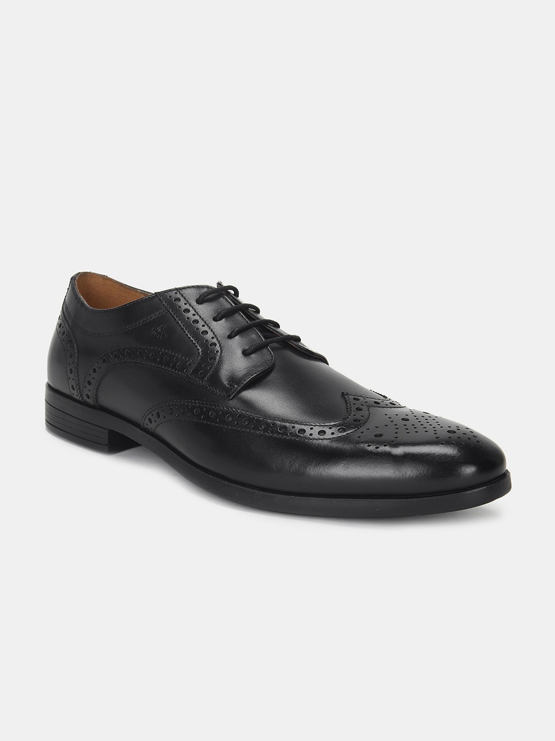 

Arrow Men Black Solid Leather Formal Derbys