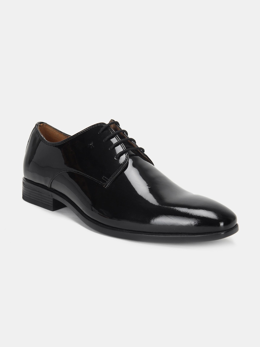 

Arrow Men Black Solid Leather Formal Derbys