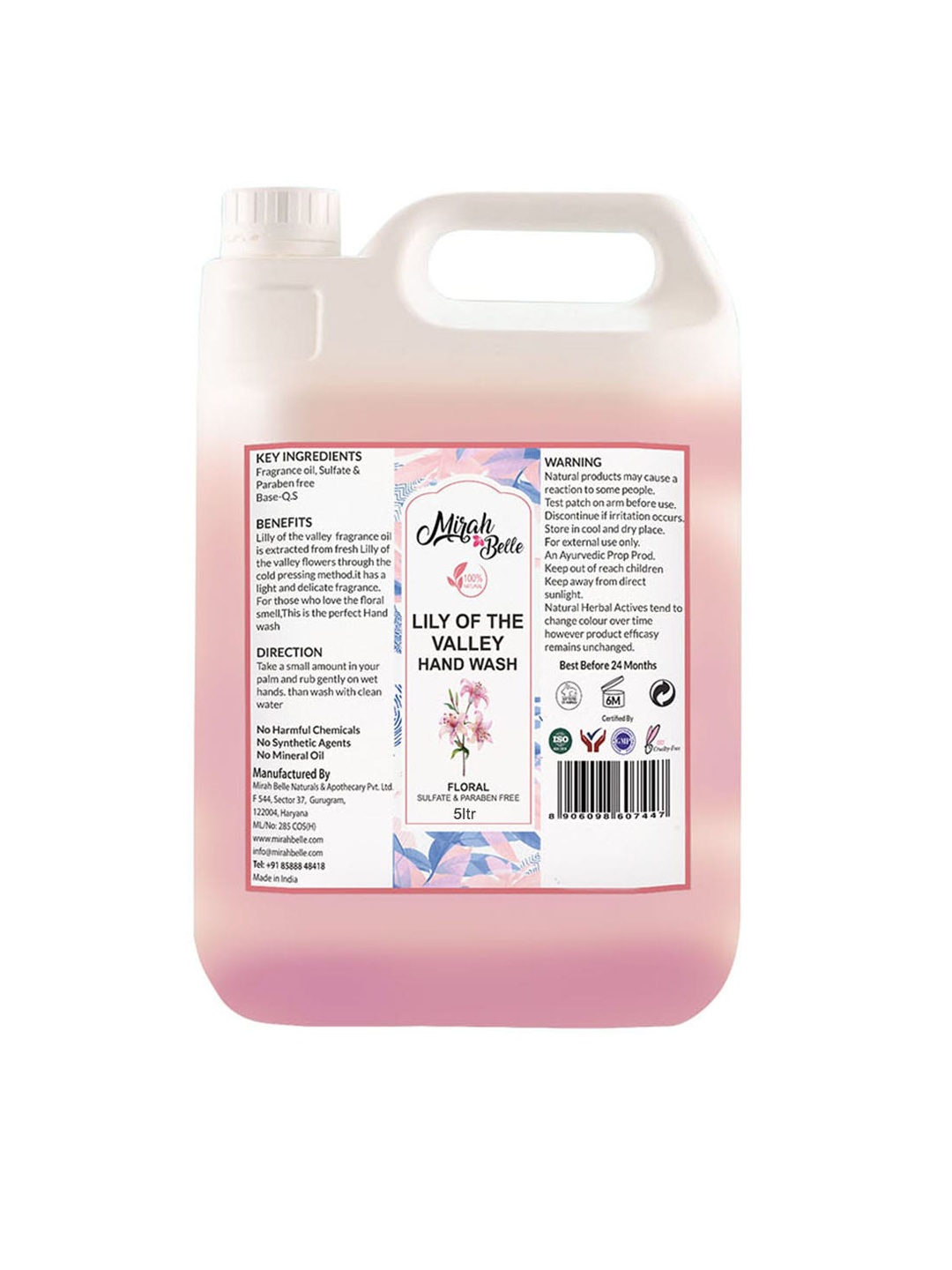 

Mirah Belle Floral Lilly Of the Valley Handwash - 5 Ltr, Off white