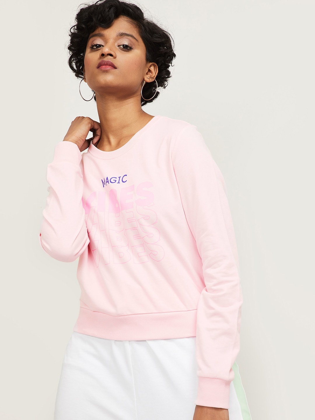 

Ginger by Lifestyle Women Pink Cotton Sweatshirt