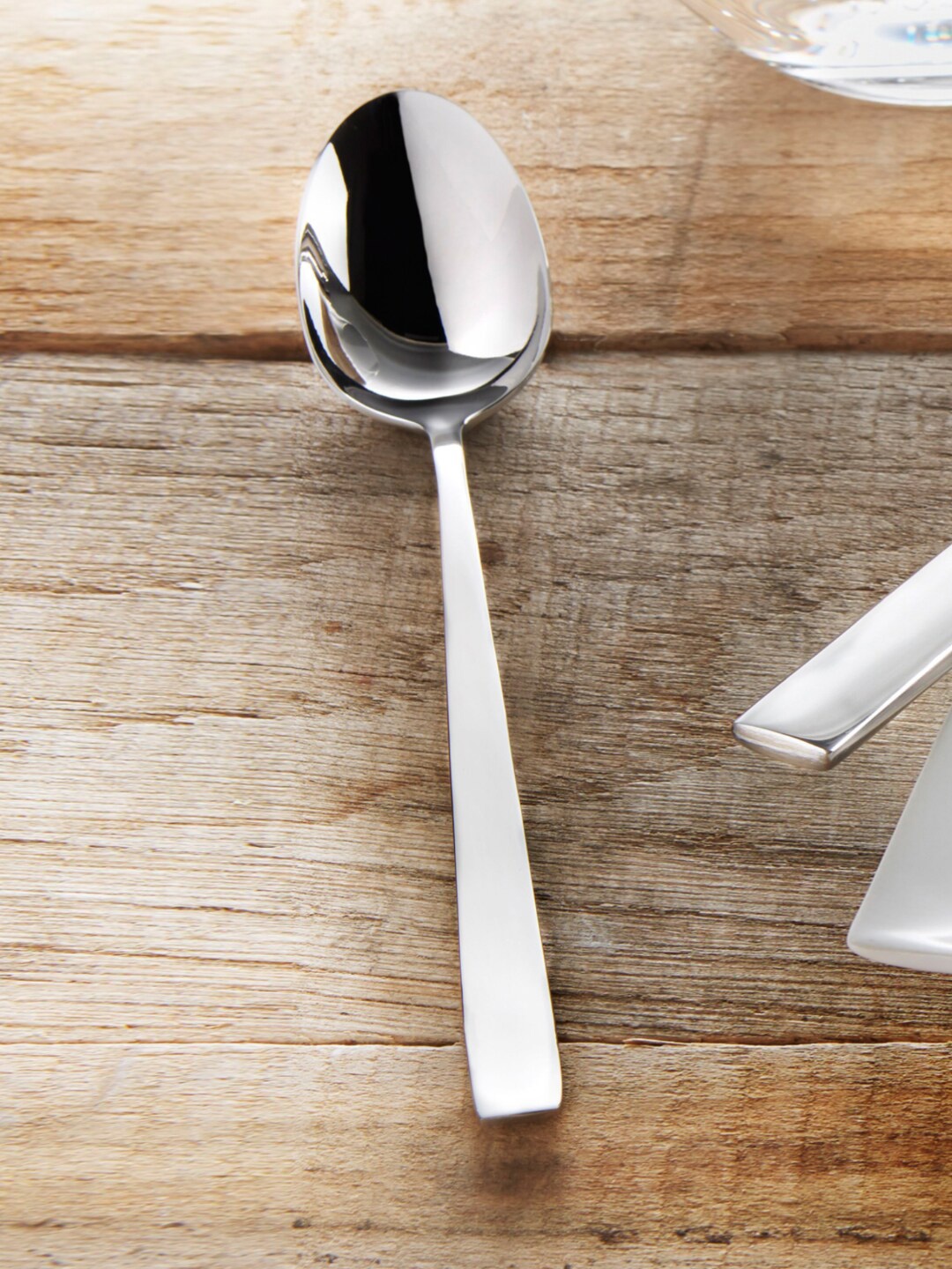 

Amefa Silver-Toned & 6 Pieces Stainless Steel Glossy Table Spoon